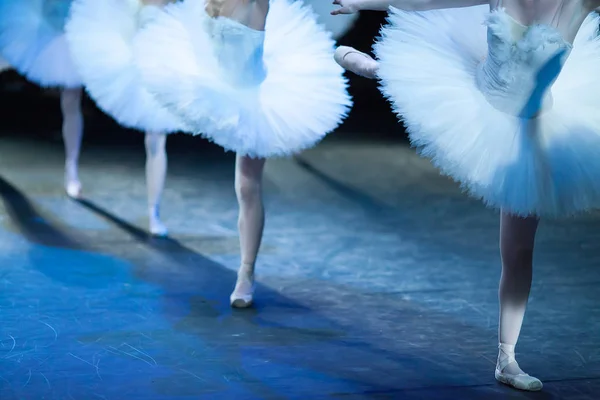 在运动中的芭蕾舞演员。芭蕾舞女演员脚靠拢. — 图库照片