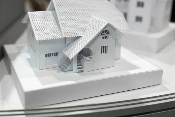 Architecture Handcraft Creativity Concept Paper Model Private Two Store House — Stock Photo, Image