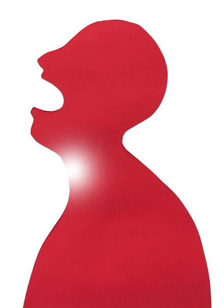 Concept Disease Pain Silhouette Close Abstrait Patient Throat Cancer Fatal — Photo