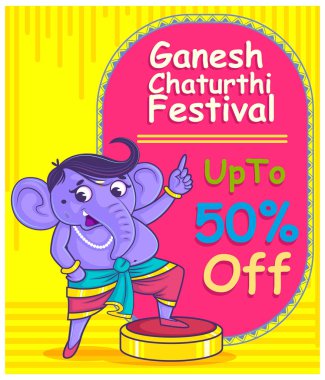 Ganesh Chaturthi için Lord Ganpati arka plan illüstrasyon 