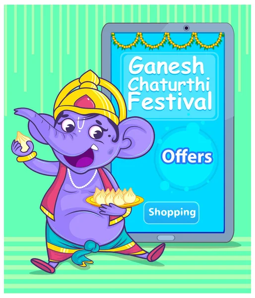 Ganesh Chaturthi için Lord Ganpati arka plan illüstrasyon 