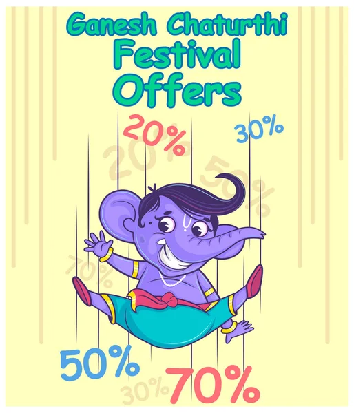 Ganesh Chaturthi için Lord Ganpati arka plan illüstrasyon 