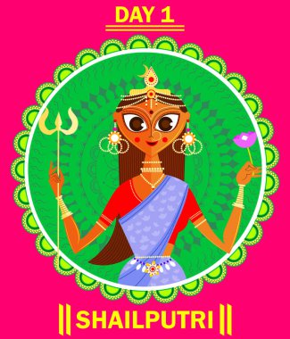 Tanrıça gösterim amacıyla Navaratri ve durga pooja (mutlu Dussehra)
