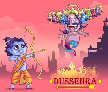 Ravan çiziminde Dussehra Navratri Festivali Türkiye poster
