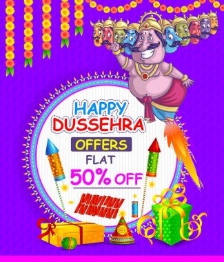 Ravan çiziminde Dussehra Navratri Festivali Türkiye poster