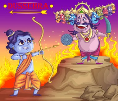 Ravan çiziminde Dussehra Navratri Festivali Türkiye poster