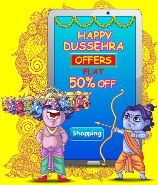 Ravan çiziminde Dussehra Navratri Festivali Türkiye poster