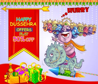 Ravan çiziminde Dussehra Navratri Festivali Türkiye poster