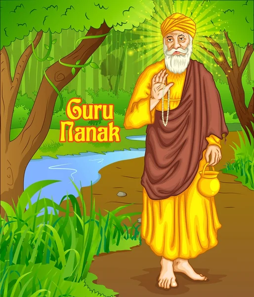 Happy guru nanak jayanti illustration posters banners — Stock Vector