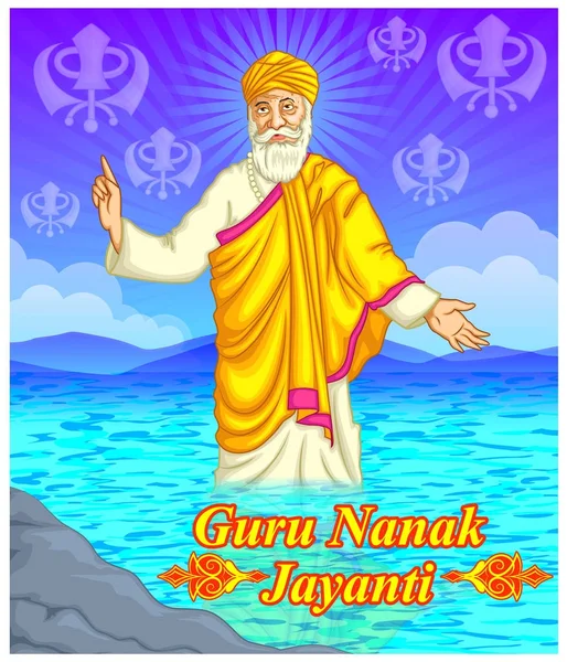 Happy guru nanak jayanti illustration posters banners — Stock Vector