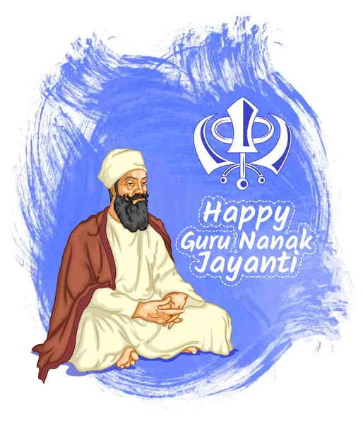 Feliz guru nanak jayanti ilustração cartazes banners —  Vetores de Stock