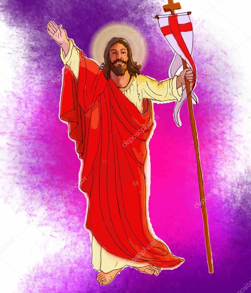 painting style illustration of Jesus Christ ( yeshu )