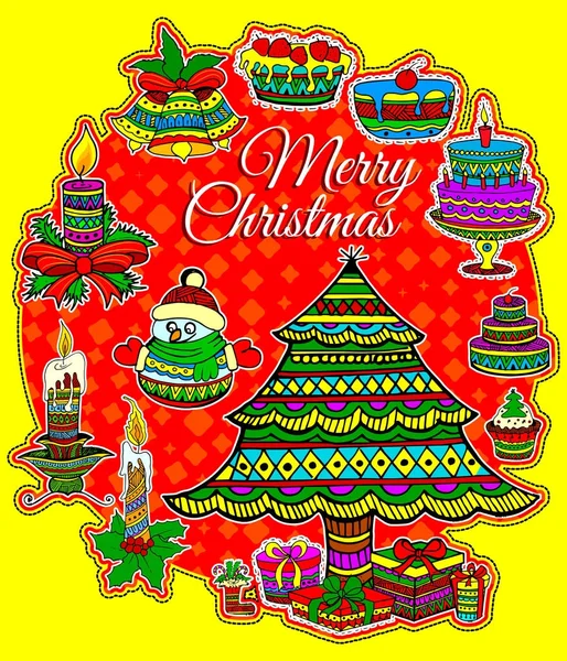 Christmas Illustration Banner Greeting Card Poster — Stock Vector