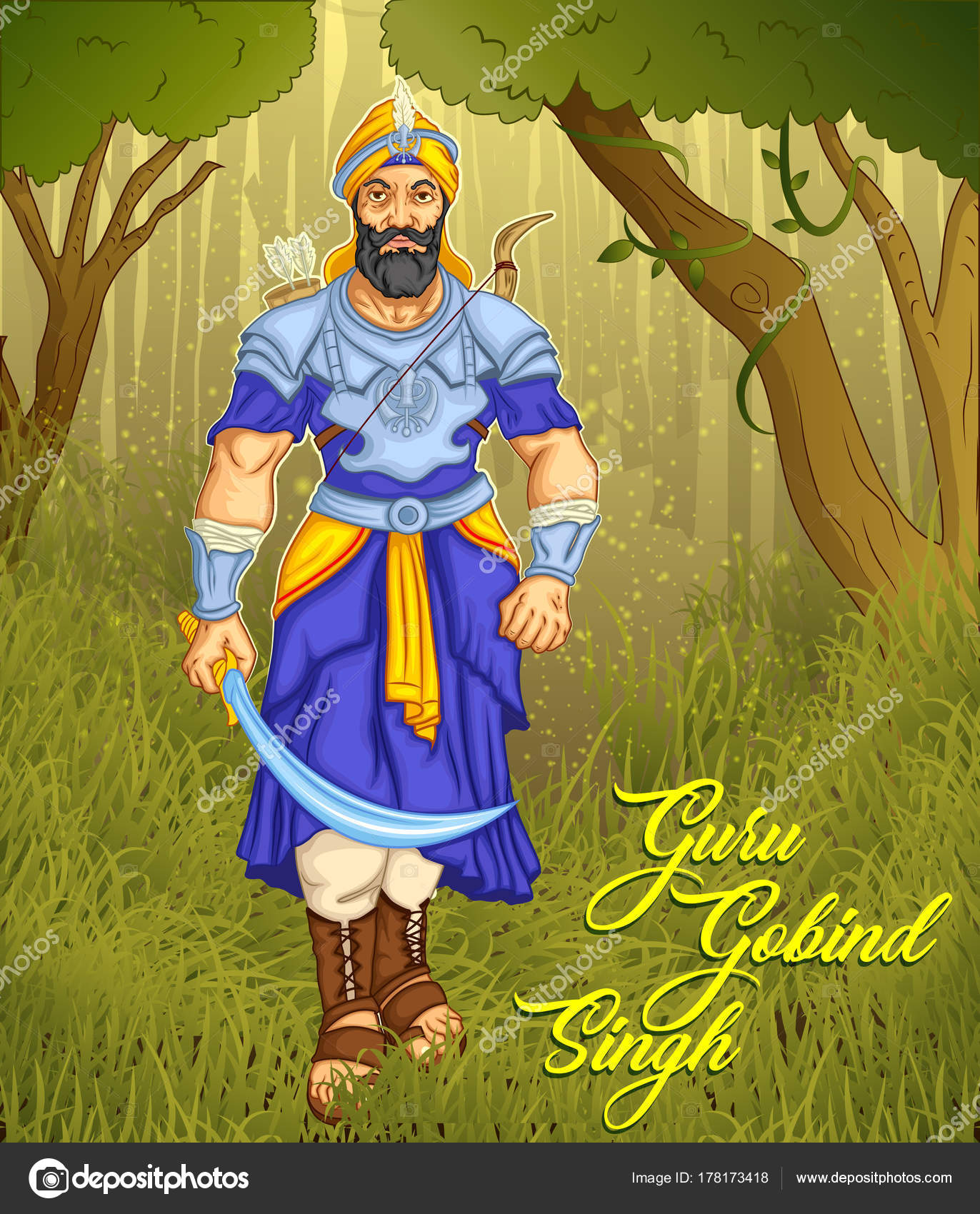Happy Guru Gobind Singh Jayanti Festival Illustration Sikh Punjabi  Celebration Stock Vector Image by ©ColorBolt #178173418