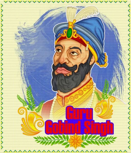 Feliz Guru Gobind Singh Jayanti Festival Ilustración Para Sikh Punjabi — Archivo Imágenes Vectoriales
