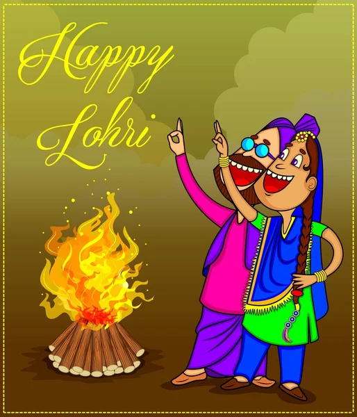 Ілюстрація Lohri Панджабі Фестивалів — стоковий вектор