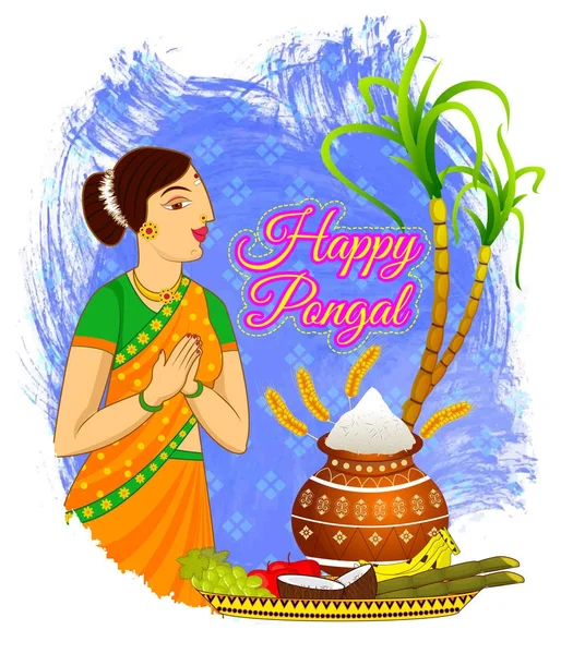 Ilustração Feliz Festival Pongal —  Vetores de Stock