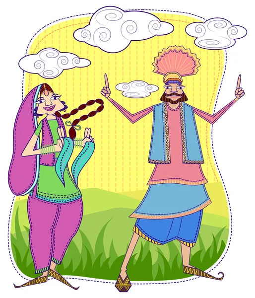 Illustrazione Lohri Festival Punjabi — Vettoriale Stock