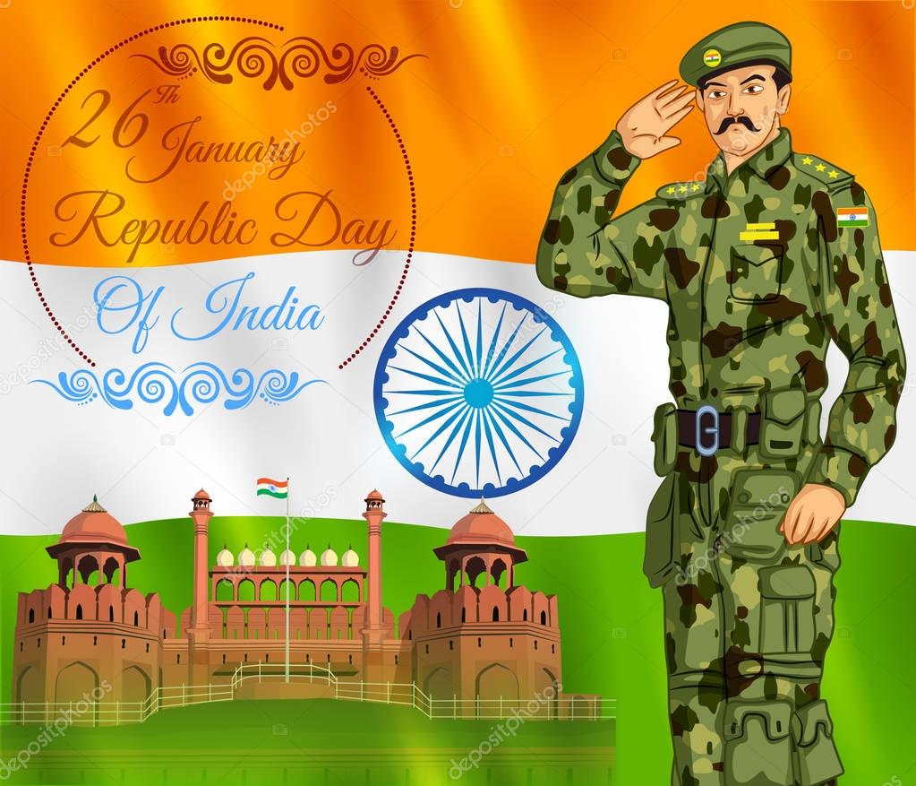 illustration of 26th January republic day of India