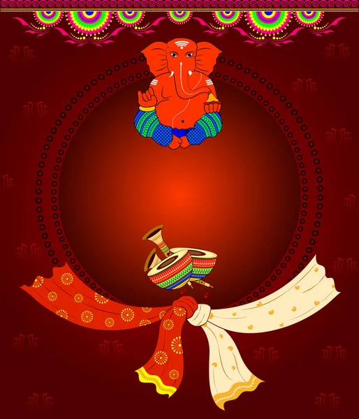 Conception Cartes Invitation Mariage Indien — Image vectorielle