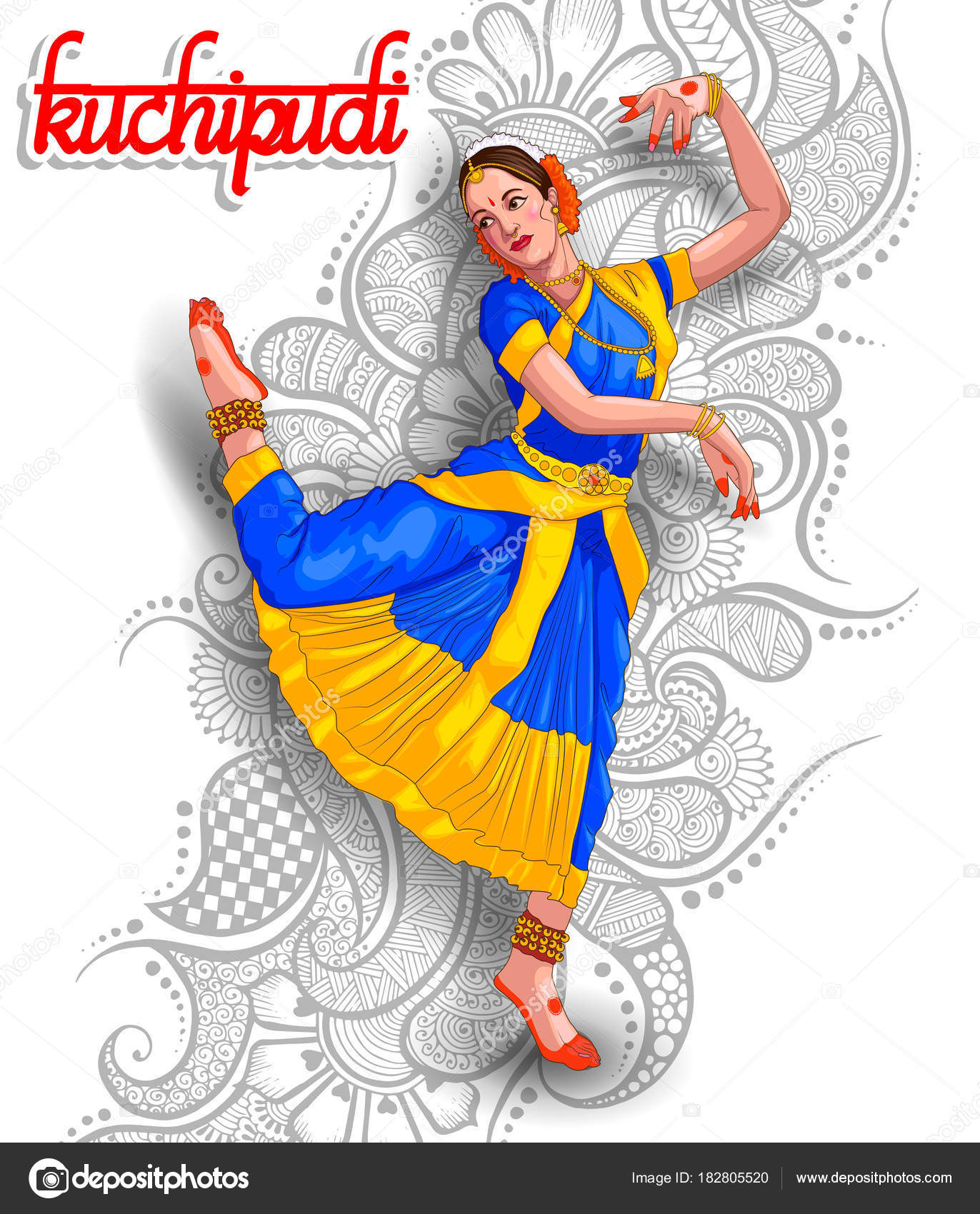 Illustration Indian Kuchipudi Dance Form Stock Vector Image by ©ColorBolt #182805520 Illustration Indian Kuchipudi Dance Form Stock Vector Image by ©ColorBolt #182805520