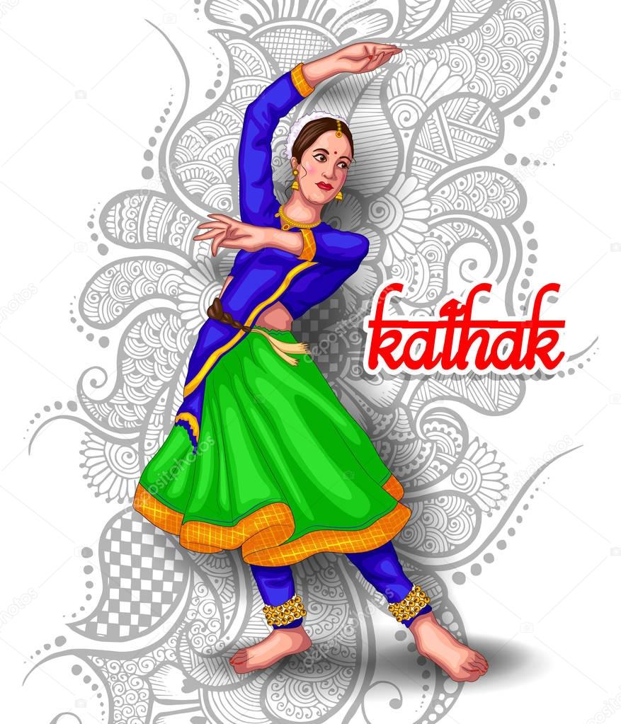  illustration of Indian kathak dance form