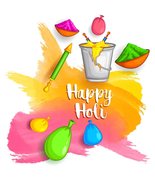 Illustration Happy Holi Indian Festival — Stock Vector