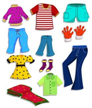 vektör çizim giyim set