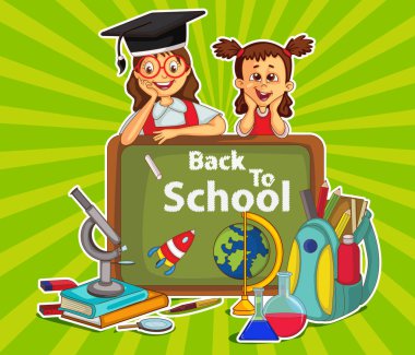 Başlık sayfası veya arka plan için Back okul vektör