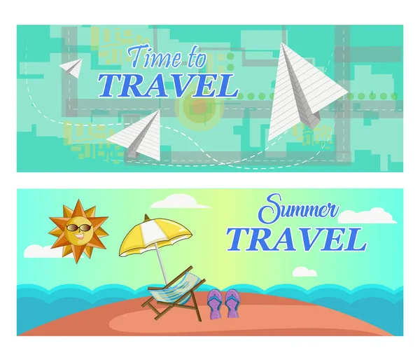 Summer Traveling Banner Design — Stock Vector