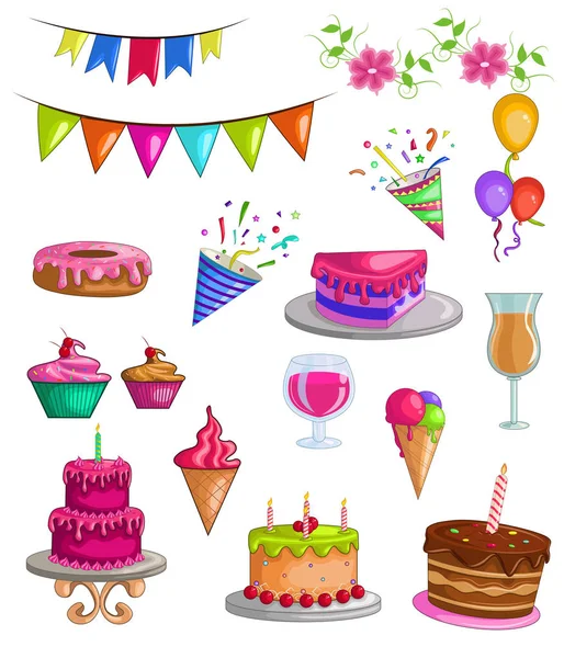 Happy Birthday Vector Design Greeting Banner — Stock Vector