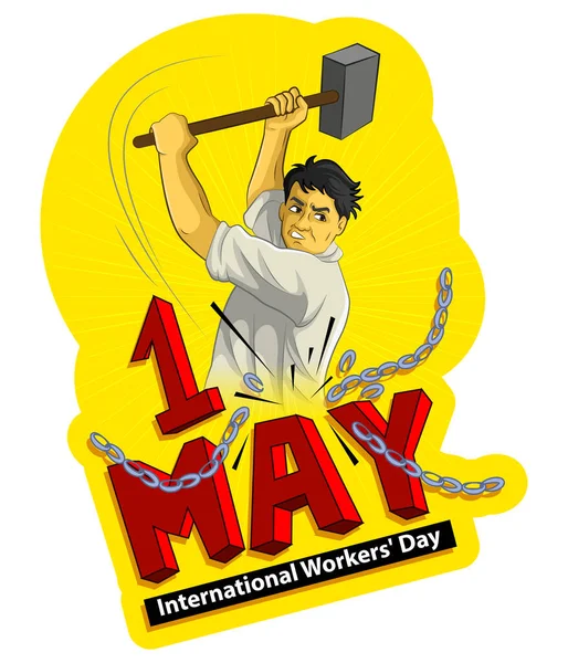 Иллюстрация Мая Международный День Труда — стоковый вектор