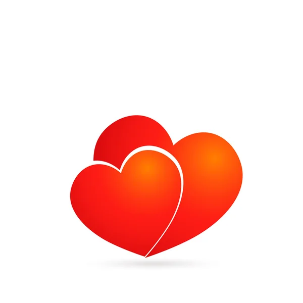 Icona del cuore. due cuori collegati. concetto di simbolo vettoriale per San Valentino, coppia. Vettore EPS 10 — Vettoriale Stock