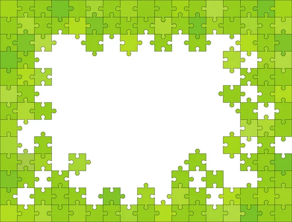 Abstracte puzzel met groene achtergrond. — Stockvector