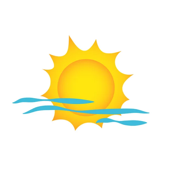 太陽と海。ベクター Eps 10 — ストックベクタ