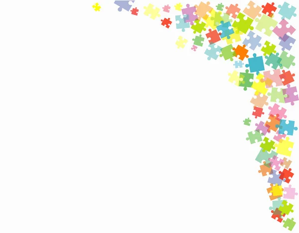 Beyaz puzzle parçaları ve yer içeriğiniz için yapılan vektör renkli arka plan