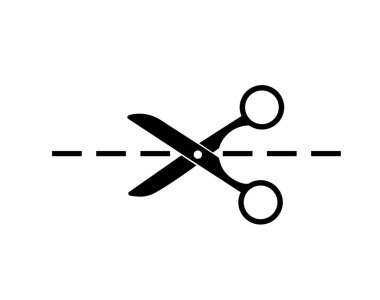 Makas simgesi. Berber Dükkanı. Vektör