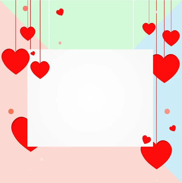 Kalpleri ile parlak kartı. Sevgililer günü. kalp arka plan. sevgi ve romantik — Stok Vektör