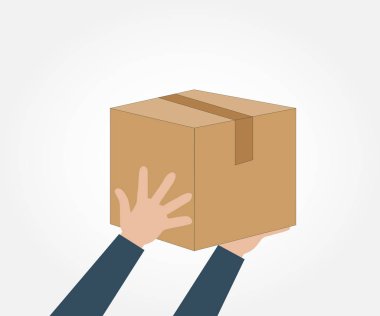 Teslimat kavramı. Beyaz arka plan, vektör çizim üzerinde teslim tasarım.