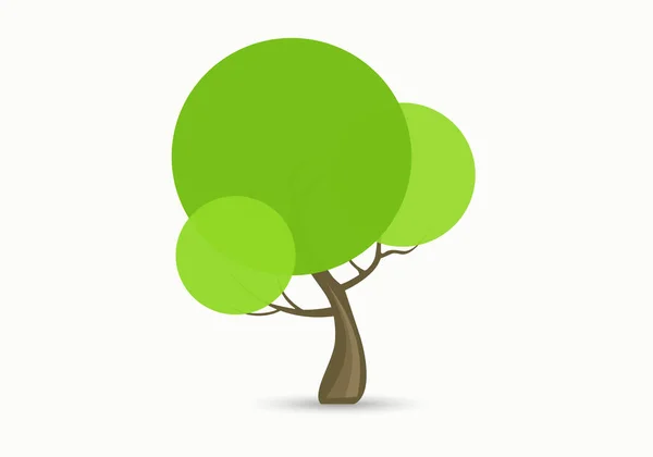 Young branchy green tree. Oak. Icon. — Stock Vector