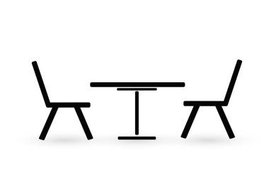 Sokak Cafe işareti. İki kişilik bir masa