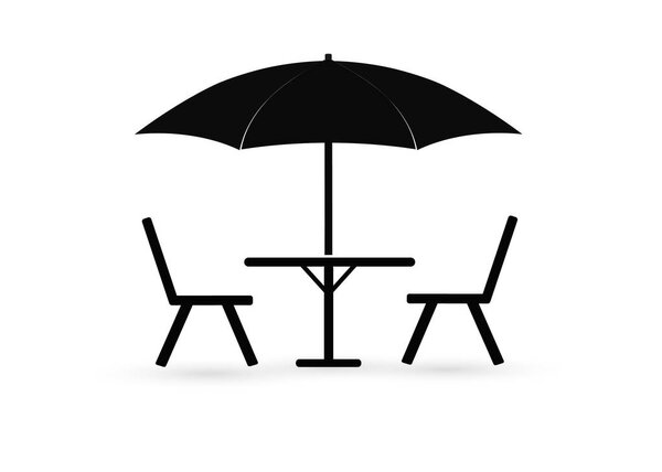 Street cafe sign. Table for two