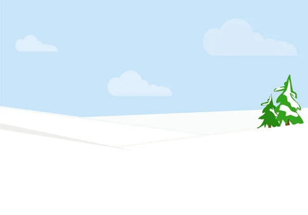 Fondo Del Bosque Los Árboles Navidad Nieve Sobre Las Ventiscas — Vector de stock