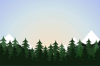 (Ağaçlar, çam ağaçları yaban hayatı arka plan - orman, dağlar, ağaçlar).