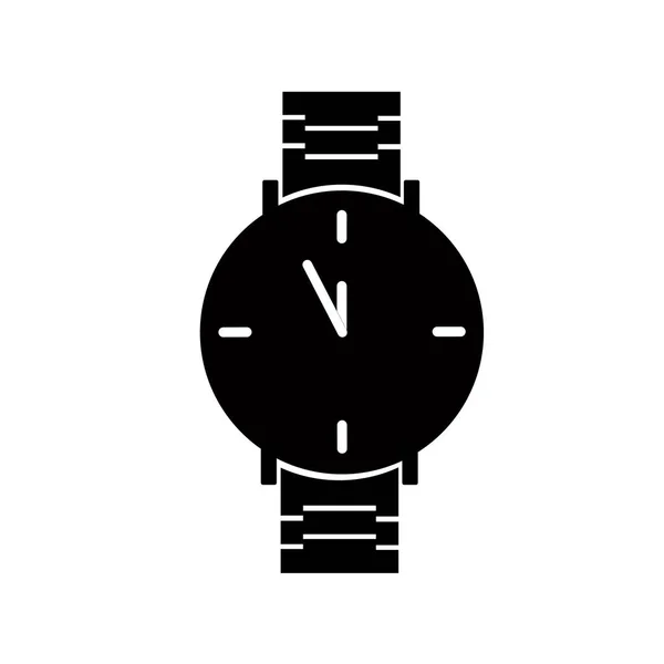 Icono Muñeca Reloj Mecánico Clásico Del Hombre Con Una Pulsera — Vector de stock