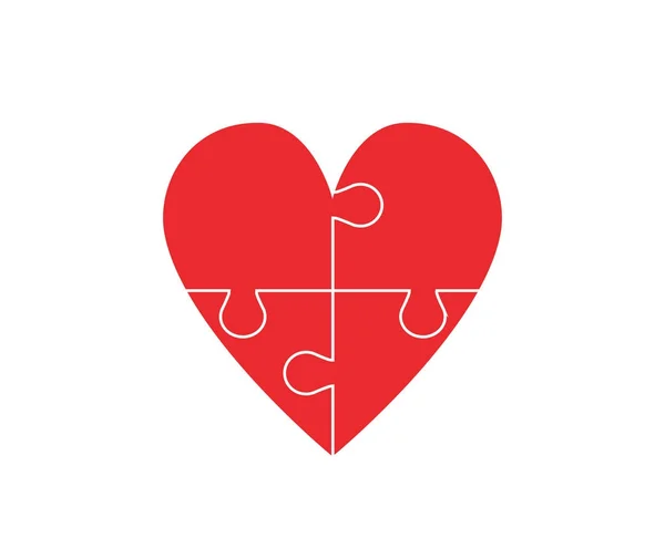 Puzzle Corazón Vector Fondo Ilustración Vectorial Eps — Vector de stock
