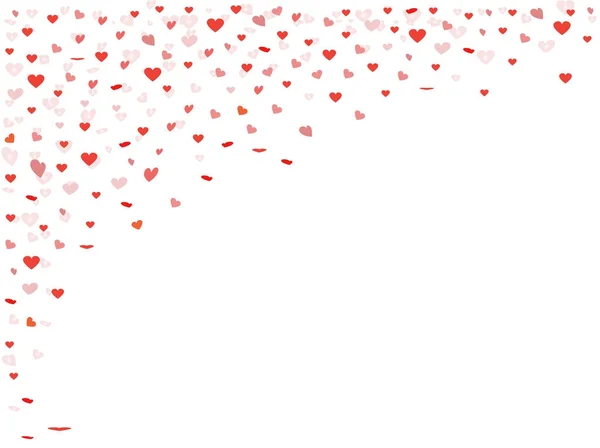 Konfeti Kalpler Uçan Üzerinden Romantik Çerçeve Afiş Kartpostal Sevgililer Günü — Stok Vektör