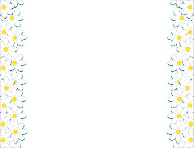 Vektör çizim. Papatya (çiçek) yeşil bir arka plan üzerinde. Bahar arka plan. 