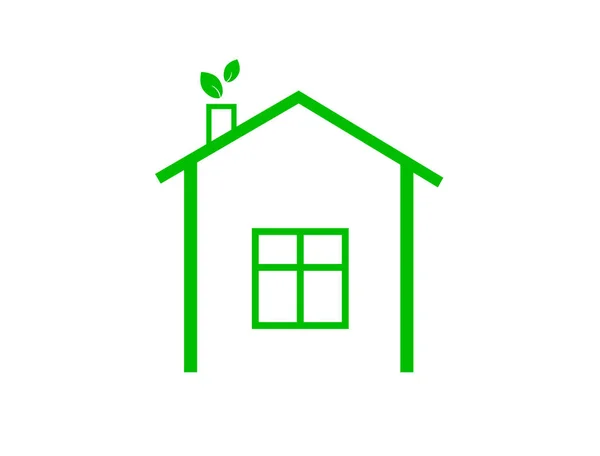 Eco House Logo Icon Flat Design — Stock Vector