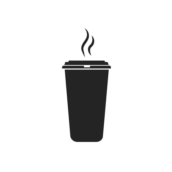 Una Tapa Papel Recipiente Con Café Caliente Icono — Vector de stock